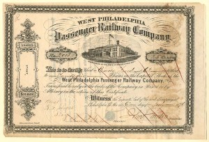 West Philadelphia Passenger Railway Co. - Stock Certificate